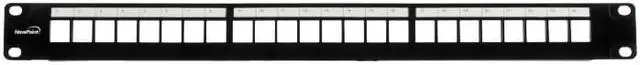 Alt view image 6 of 8 - Navepoint 24-Port Cat5/Cat5e/Cat6 Ethernet Patch Panel For 19-Inch Wallmount Or Rackmount Empty For Keystone Insertion Black