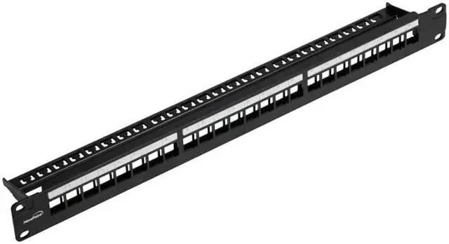 Alt view image 5 of 8 - Navepoint 24-Port Cat5/Cat5e/Cat6 Ethernet Patch Panel For 19-Inch Wallmount Or Rackmount Empty For Keystone Insertion Black