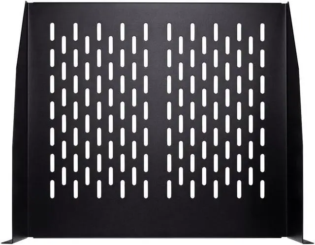 Alt view image 6 of 7 - Navepoint 2U 19-Inch Universal Vented Rack Mount Cantilever Fixed Server Cabinet Shelf 16-Inches Deep Black