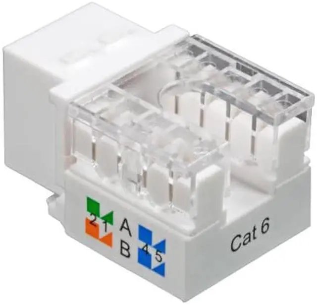 Alt view image 3 of 3 - NavePoint CAT6 Ethernet Keystone Adapter Right Angle White 10-pack