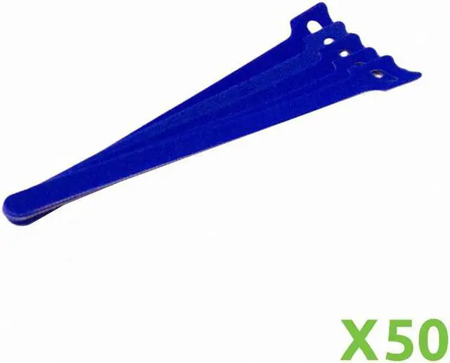 Alt view image 2 of 4 - NavePoint 8 Inch Hook and Loop Reusable Strap Cable Cord Wire Ties 50 Pack Blue
