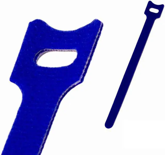 Main image of NavePoint 8 Inch Hook and Loop Reusable Strap Cable Cord Wire Ties 50 Pack Blue