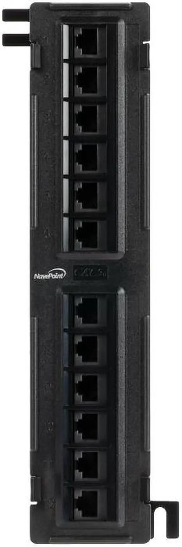 Alt view image 2 of 4 - Navepoint 12-Port Cat5E UTP Unsheilded Mini Patch Panel With Wallmount Bracket Included Black 2-pack