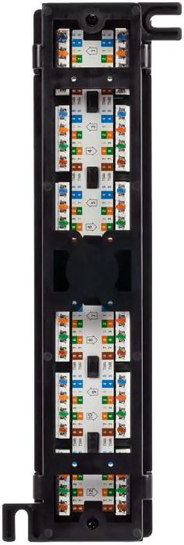 Alt view image 3 of 4 - Navepoint 12-Port Cat5E UTP Unsheilded Mini Patch Panel With Wallmount Bracket Included Black 2-pack
