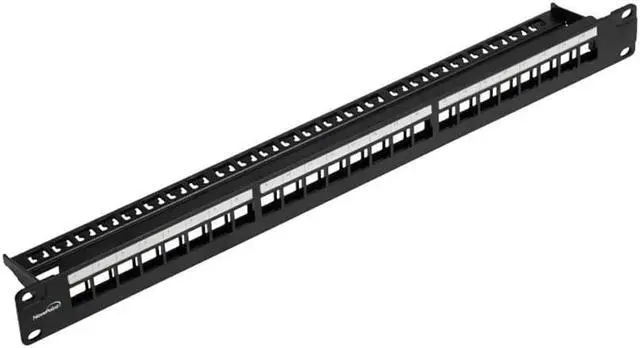 Alt view image 5 of 8 - Navepoint 24-Port Cat5/Cat5e/Cat6 Ethernet Patch Panel For 19-Inch Wallmount Or Rackmount Empty For Keystone Insertion Black 4-pack