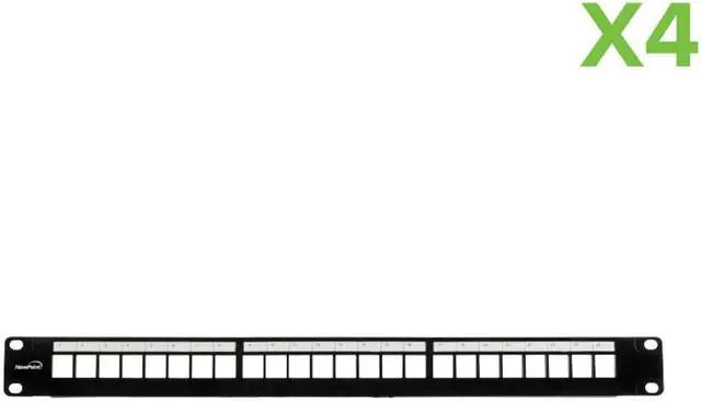 Alt view image 6 of 8 - Navepoint 24-Port Cat5/Cat5e/Cat6 Ethernet Patch Panel For 19-Inch Wallmount Or Rackmount Empty For Keystone Insertion Black 4-pack