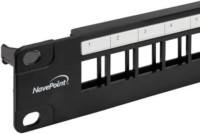 Alt view image 8 of 8 - Navepoint 24-Port Cat5/Cat5e/Cat6 Ethernet Patch Panel For 19-Inch Wallmount Or Rackmount Empty For Keystone Insertion Black 4-pack