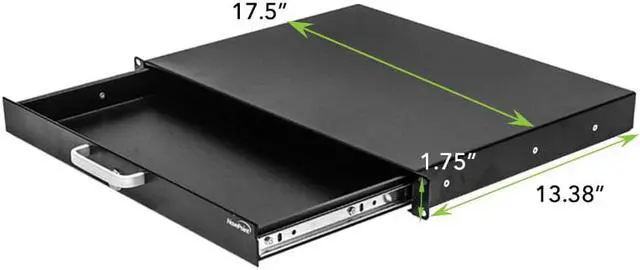 Alt view image 3 of 4 - NavePoint Server Cabinet Case 19" Rack Mount DJ Locking Lockable Deep Drawer with Key 1U
