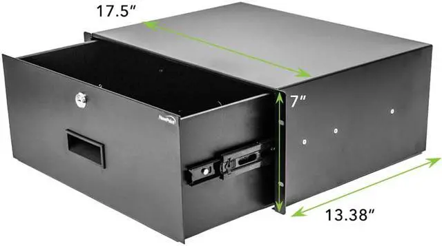 Alt view image 3 of 4 - NavePoint Server Cabinet Case 19" Rack Mount DJ Locking Lockable Deep Drawer with Key 4U
