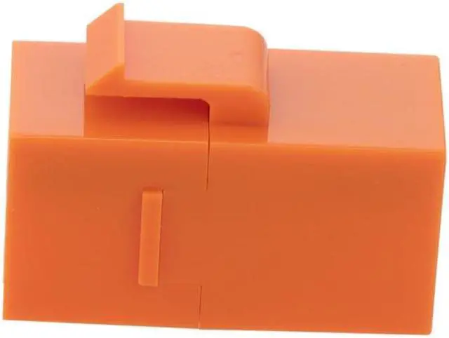 Alt view image 2 of 4 - NavePoint CAT6 UTP Inline Keystone Coupler, RJ45 Female to RJ45 Female, Snap-In, 15 pack, Orange