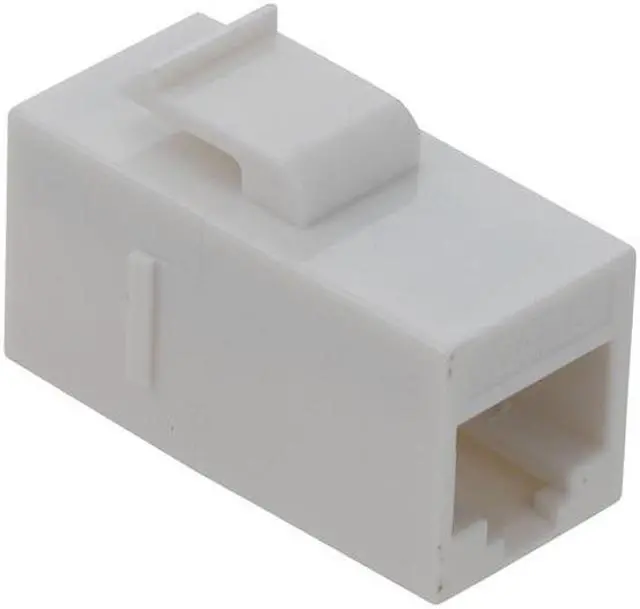 Alt view image 3 of 4 - NavePoint CAT6 UTP Inline Keystone Coupler, RJ45 Female to RJ45 Female, Snap-In, 10 pack, White
