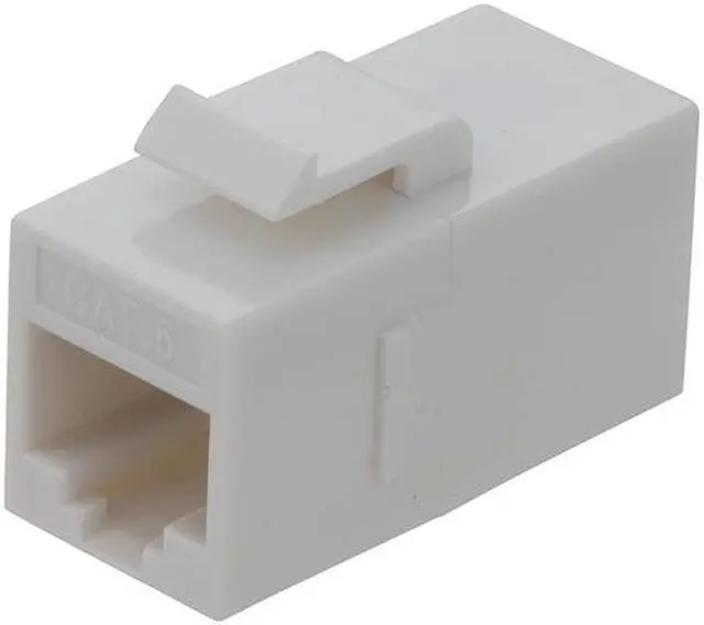 Main image of NavePoint CAT6 UTP Inline Keystone Coupler, RJ45 Female to RJ45 Female, Snap-In, 25 pack, White