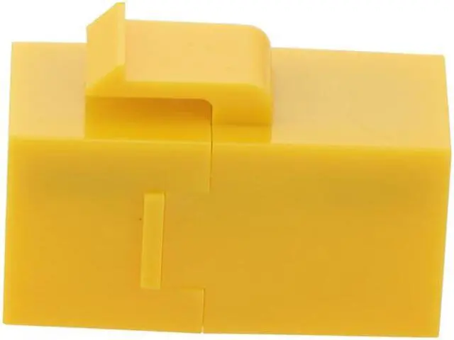 Alt view image 2 of 4 - NavePoint CAT6 UTP Inline Keystone Coupler, RJ45 Female to RJ45 Female, Snap-In, 10 pack, Yellow