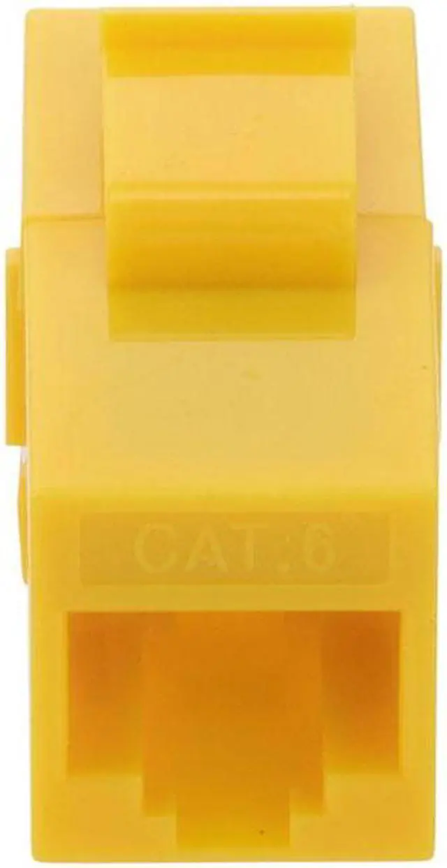 Alt view image 4 of 4 - NavePoint CAT6 UTP Inline Keystone Coupler, RJ45 Female to RJ45 Female, Snap-In, 25 pack, Yellow