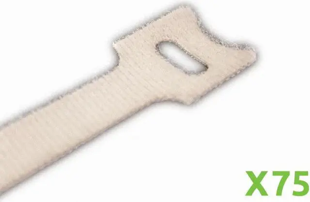 Alt view image 2 of 4 - NavePoint 8 Inch Hook and Loop Reusable Strap Cable Cord Wire Ties 75 Pack White