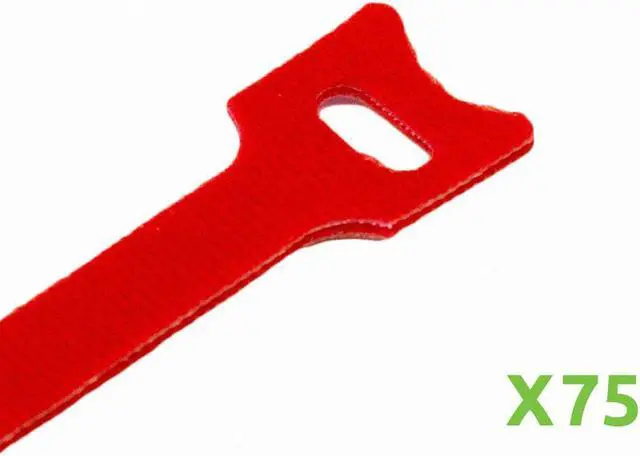 Alt view image 6 of 8 - NavePoint 10 Inch Hook and Loop Reusable Strap Cable Cord Wire Ties 75 Pack Red