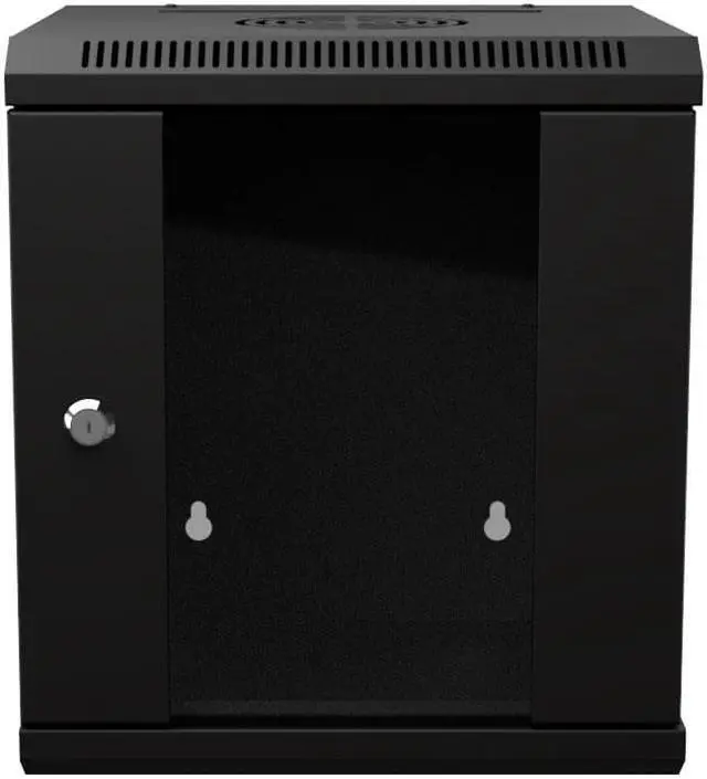 Main image of NavePoint 11.8 in Wall Mount Network Cabinet, 6U, Glass, Black