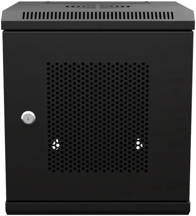 Main image of NavePoint 11.8 in Wall Mount Network Cabinet, 6U, Perforated, Black
