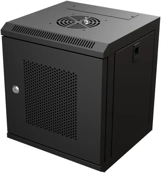 Alt view image 2 of 4 - NavePoint 11.8 in Wall Mount Network Cabinet, 6U, Perforated, Black