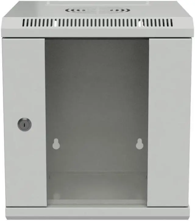 Main image of NavePoint 11.8 in Wall Mount Network Cabinet, 6U, Glass, Gray
