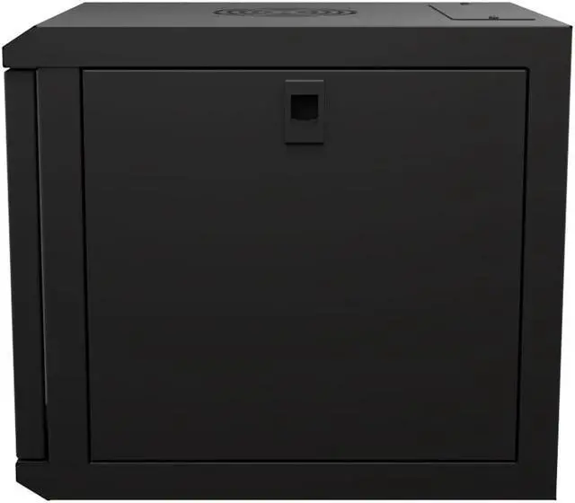 Alt view image 3 of 4 - NavePoint 6U 10 Inch Network Server Cabinet, 15.75 inch Deep, Glass Door, Black, Wall Mountable, 2 x Shelves, 1 x Blank Panel