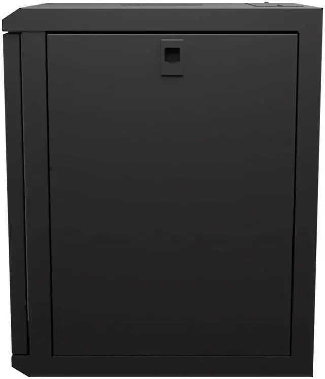 Alt view image 3 of 4 - NavePoint 9U 10 Inch Network Server Cabinet, 15.75 inch Deep, Glass Door, Black, Wall Mountable, 2 x Shelves, 1 x Blank Panel