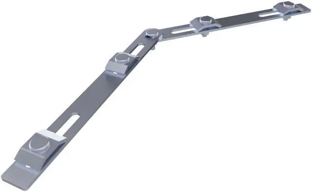 Alt view image 2 of 4 - NavePoint 62/63" Electro Zinc Plated Wire Mesh Cable Tray Adjustable Connector - 4 pack