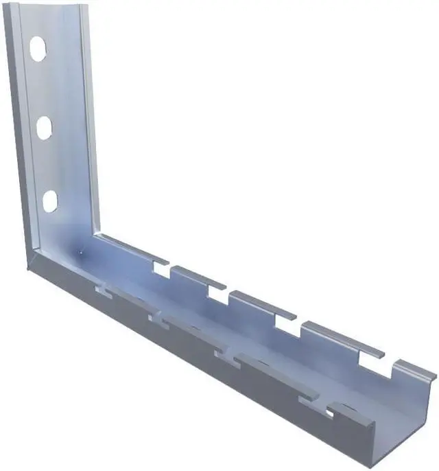 Main image of NavePoint 1  1/14" Electro Zinc Plated Wire Mesh Cable Tray L-Shaped Wall Bracket - 2 pack