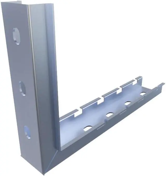 Alt view image 3 of 4 - NavePoint 1  1/14" Electro Zinc Plated Wire Mesh Cable Tray L-Shaped Wall Bracket - 2 pack
