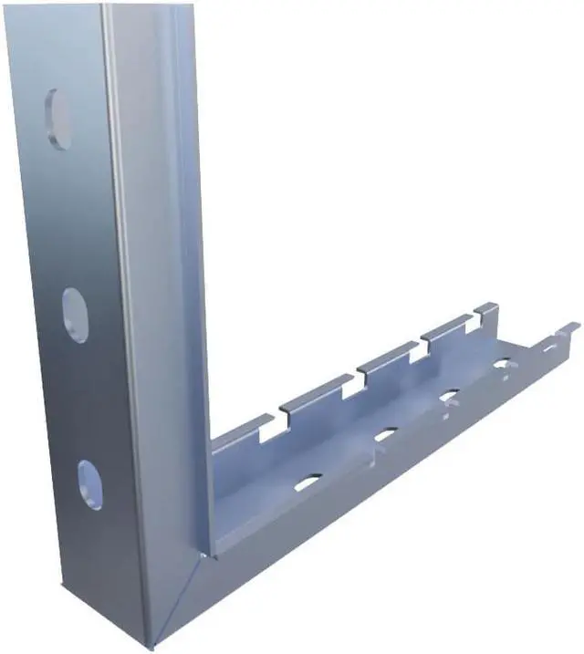 Alt view image 4 of 4 - NavePoint 1  1/14" Electro Zinc Plated Wire Mesh Cable Tray L-Shaped Wall Bracket - 2 pack