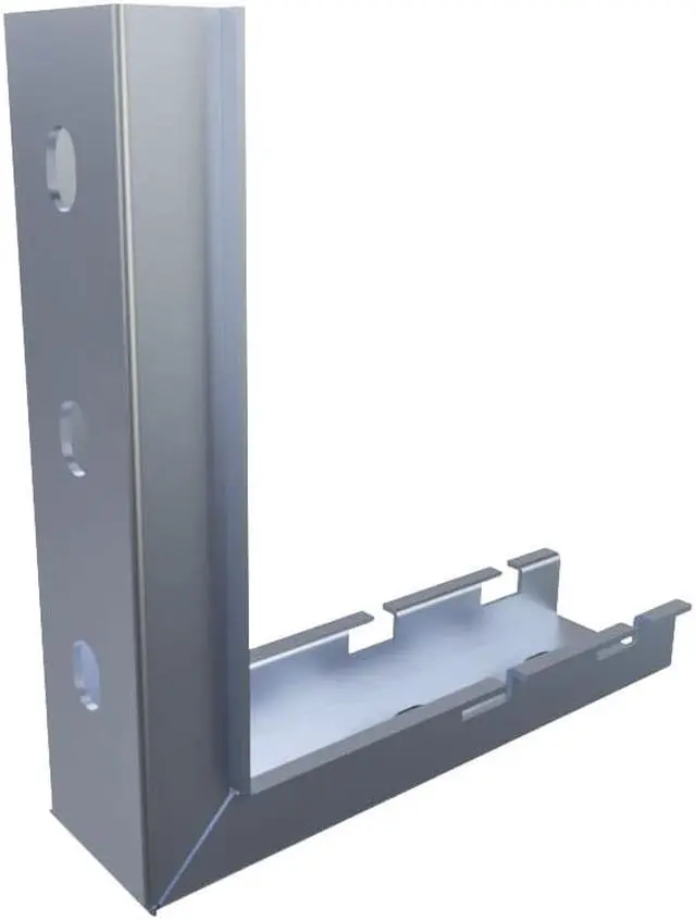 Alt view image 3 of 4 - NavePoint 21/31" Electro Zinc Plated Wire Mesh Cable Tray L-Shaped Wall Bracket - 2 pack