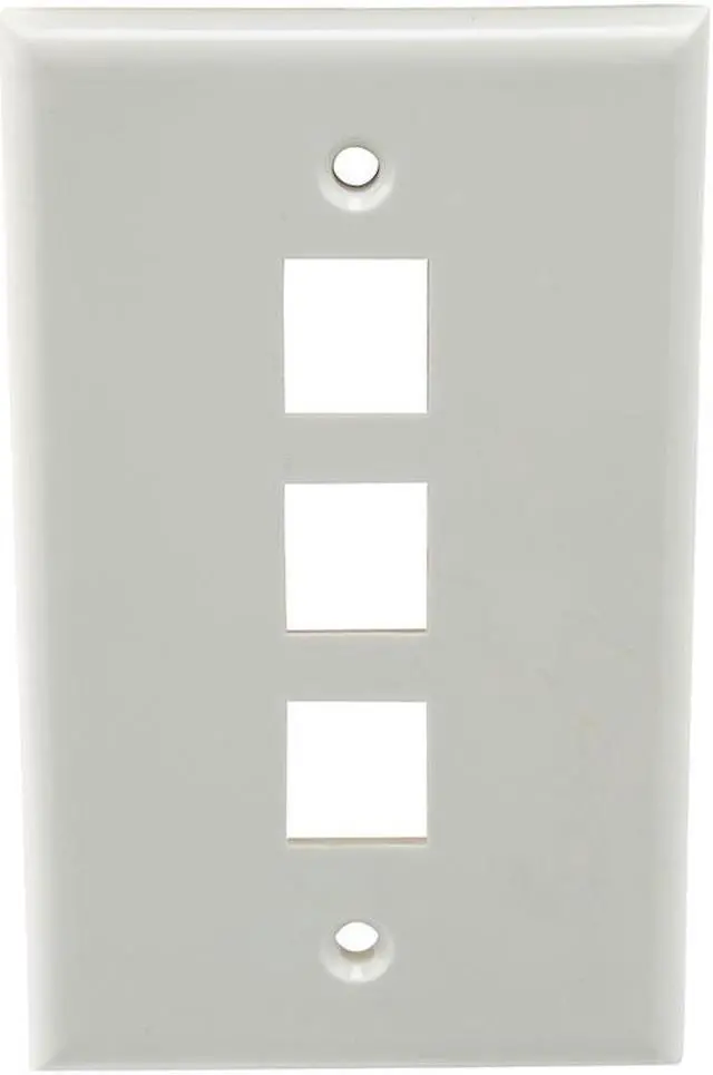 Alt view image 2 of 4 - NavePoint Snap-In Keystone Jack Flush Mount Wall Plate, ABS, 3-Port, White, 10-Pack
