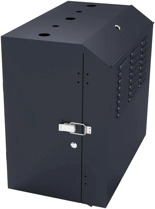 Main image of NavePoint 8U Vertical Wall Mount Enclosure, Cold-Rolled Steel, Black (RAL9005) 16.7 inches (425mm) to 19.6 inches (500mm) Switch Depth, CE Compliant