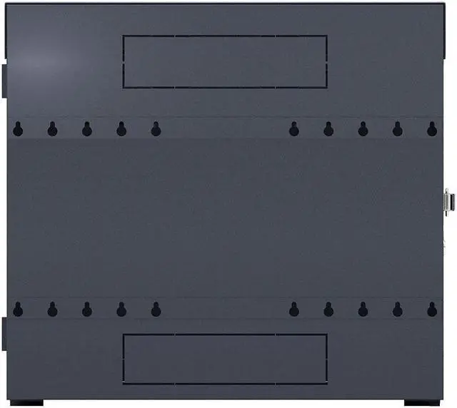 Alt view image 2 of 4 - NavePoint 8U Vertical Wall Mount Enclosure, Cold-Rolled Steel, Black (RAL9005) 16.7 inches (425mm) to 19.6 inches (500mm) Switch Depth, CE Compliant