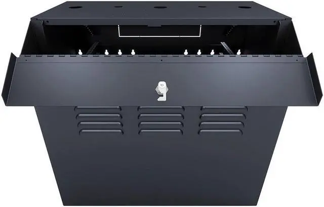 Alt view image 4 of 4 - NavePoint 8U Vertical Wall Mount Enclosure, Cold-Rolled Steel, Black (RAL9005) 16.7 inches (425mm) to 19.6 inches (500mm) Switch Depth, CE Compliant
