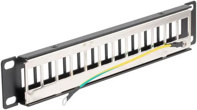 Alt view image 3 of 4 - NavePoint 10 Inch Wide 12-Port Modular Patch Panel, 1U, Black
