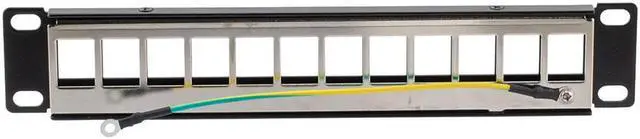 Alt view image 4 of 4 - NavePoint 10 Inch Wide 12-Port Modular Patch Panel, 1U, Black