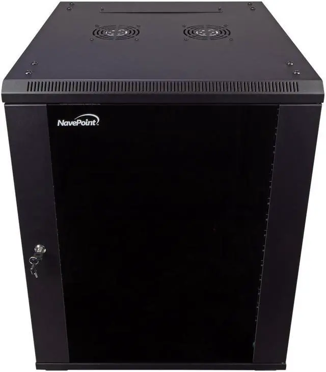 Main image of Navepoint 15U Networking Cabinet 600mm Depth with Casters, Shelves, Fans