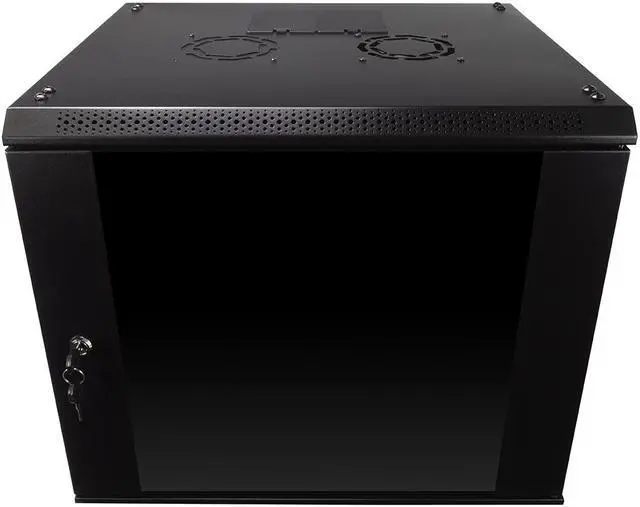 Main image of NavePoint 9U Wall Mount  Consumer Series Server Cabinet Network Enclosure Locks, Fan