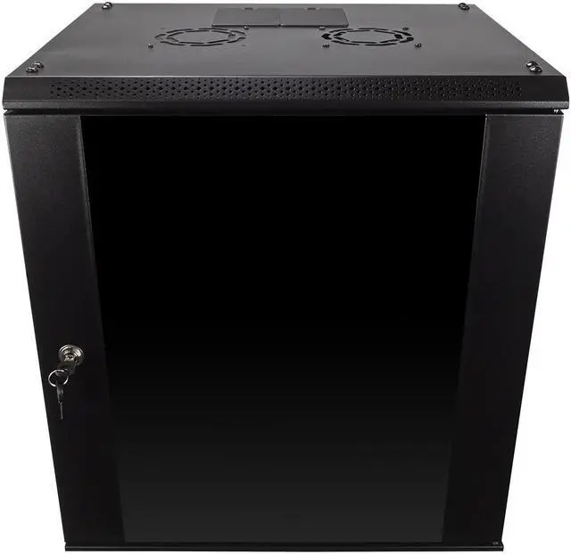 Main image of NavePoint 12U Wall Mount  Consumer Series Server Cabinet Network Enclosure Locks, Fan