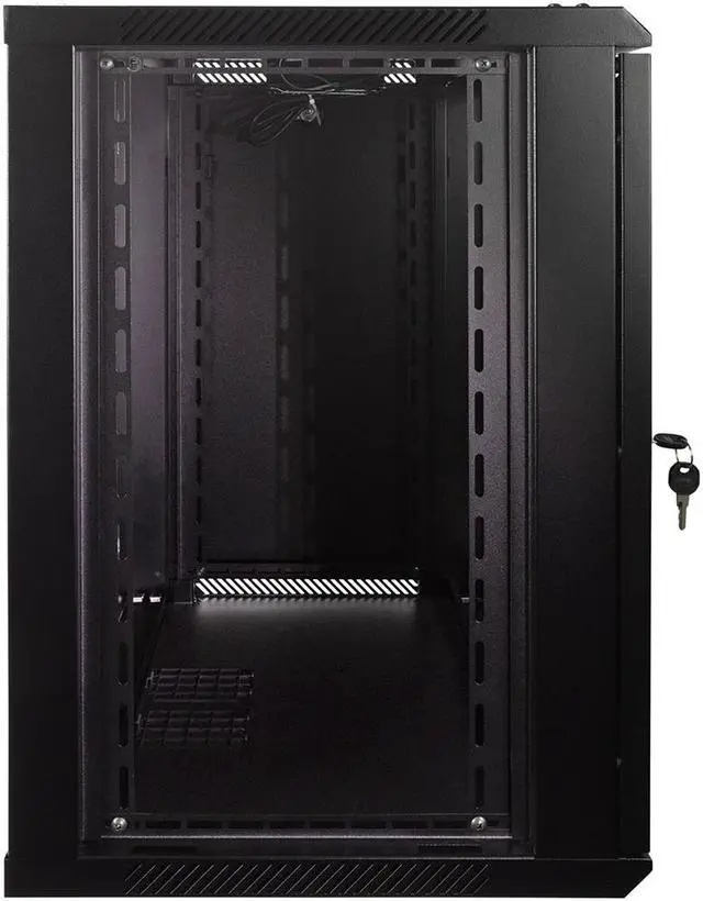 Alt view image 4 of 5 - NavePoint 12U Wall Mount  Consumer Series Server Cabinet Network Enclosure Locks, Fan