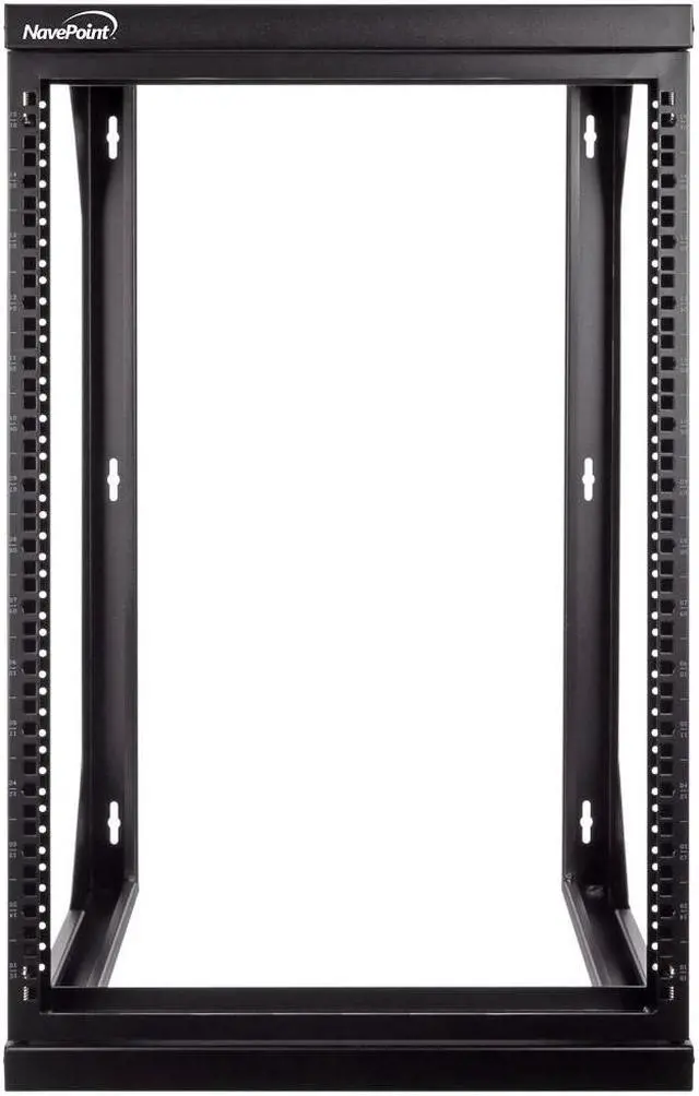 Main image of NavePoint 15U Wall Mount IT Open Frame 19" Rack with Swing Out Hinged Gate Black