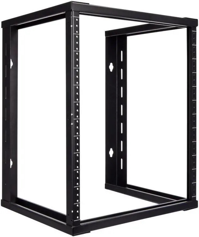 Main image of NavePoint 12U Wall Mount Open Frame 19" Server Equipment Rack Threaded 16 inch depth Black