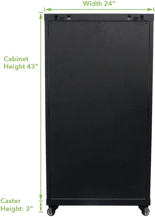 Alt view image 3 of 4 - Navepoint 22U Networking Cabinet 600mm Depth with Casters, Shelves, Fans