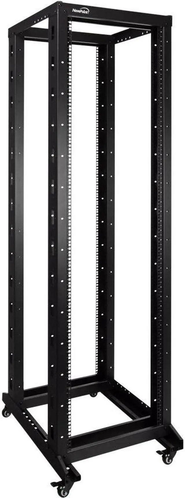 Main image of NavePoint 42U Professional 4-Post IT Open Frame Server Network Relay Rack 800mm Casters Black