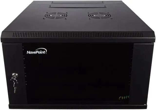 Main image of Navepoint 6U Double Section Hinged Swing-Out Network Cabinet Lock