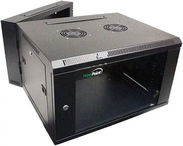 Alt view image 2 of 4 - Navepoint 6U Double Section Hinged Swing-Out Network Cabinet Lock