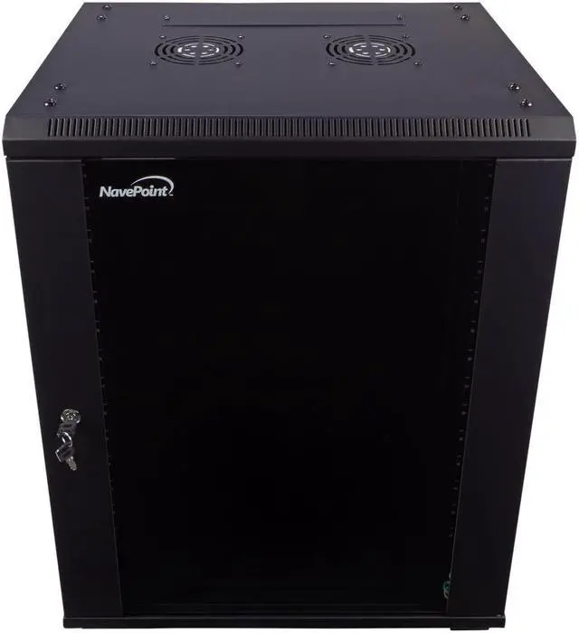 Main image of Navepoint 15U Networking Cabinet 450mm Depth with Casters, Fans