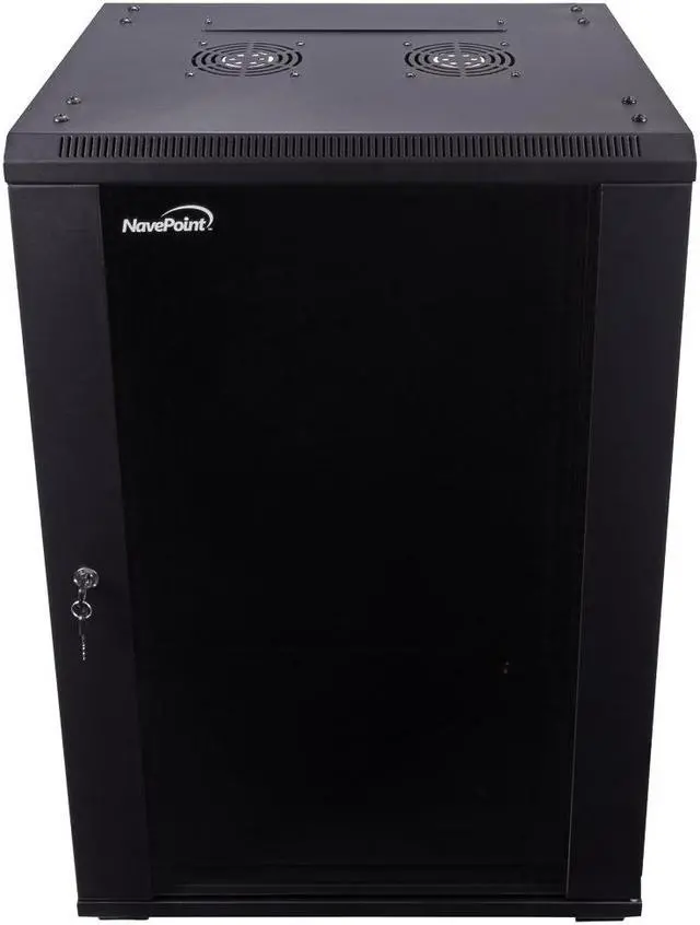 Main image of Navepoint 18U Networking Cabinet 450mm Depth with Casters, Fans