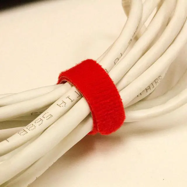 Alt view image 3 of 9 - NavePoint 10 Inch Hook and Loop Reusable Strap Cable Cord Wire Ties 25 Pack Red